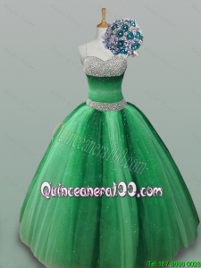 2015 Beautiful Spaghetti Straps Quinceanera Dresses with Beading
