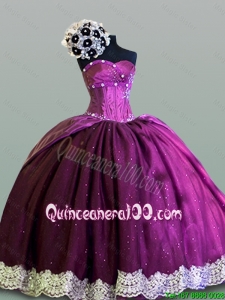 2016 Fall Elegant Sweetheart Quinceanera Dresses with Lace