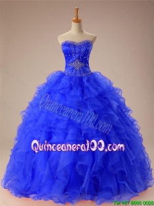 2016 Summer Beautiful Beaded and Ruffles Quinceanera Dresses in Organza