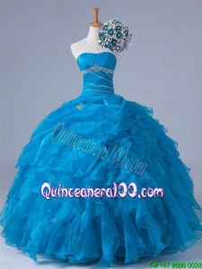 2016 Summer Top Seller Beading and Ruffles Strapless Quinceanera Dresses
