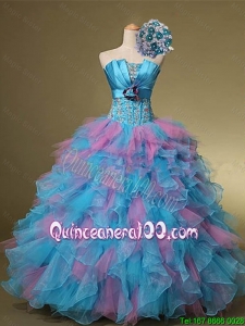2016 Summer Top Seller Multi Color Hand Made Flowers and Beaded Quinceanera Dresses