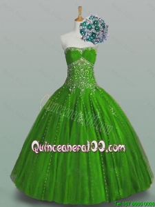 Elegant 2015 Strapless Quinceanera Dresses with Beading and Appliques