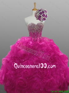 New Arrival 2016 Summer Quinceanera Dresses with Beading and Rolling Flowers