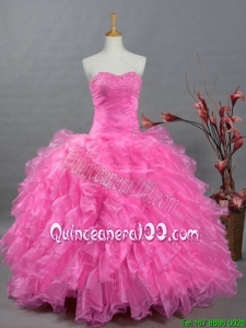 2015 Beautiful Quinceanera Dresses with Sweetheart in Organza