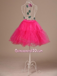 Perfect Hot Pink Organza Mini-length Girls Petticoat