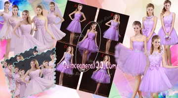 Beautiful Short Bridesmaid Dresses in Lilac for Summer