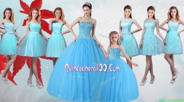 Elegant Visible Boning Quinceanera Dress and Cheap Baby Blue Mini Quinceanera Dress and Classical Aqua Blue Short Dama Dresses