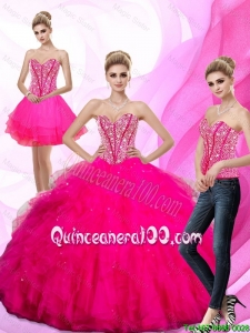 2016 Winter Perfect Beading and Ruffles Sweetheart Quinceanera Dresses