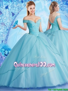 Hot Sale Big Puffy Quinceanera Dress with Off the Shoulder