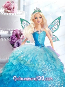 Blue Dress for Noble Barbie with Beading and Ruffles