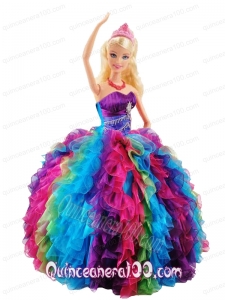 Muti-color Quinceanera Dress For Barbie Doll with Ruffles