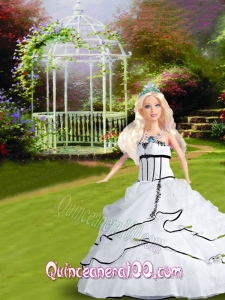 White Quinceanera Dress For Barbie Doll with Appliques