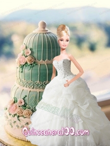 Beading and Pick-ups Quinceanera Dress For Barbie Doll in White