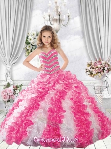 Popular Sweetheart Multi-color Little Girl Pageant Dress with Beading and Ruffles