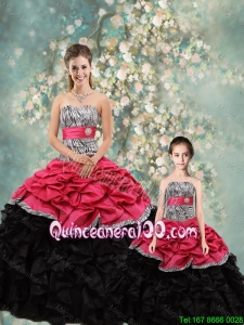 Perfect Strapless Zebra Matching Sister Dresses in Multi Color