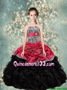 Lovely Strapless Mini Quinceanera Dresses with Zebra and Ruffles