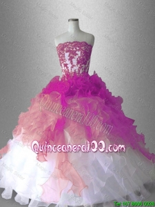 Appliques Ball Gown Classical Sweet 16 Gowns with Ruffles