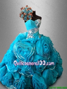 2016 Artistic Sweetheart Quinceanera Dresses with Beading and Rolling Flowers