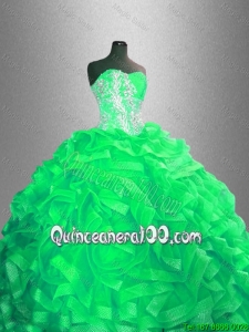 Classical Ball Gown Sweet 16 Dresses with Beading and Ruffles for 2016