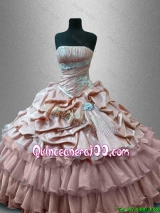 Luxurious Strapless Quinceanera Gowns with Ruffled Layers