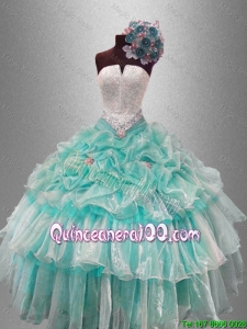 Pick Ups and Beaded Classical Sweet 16 Gowns with Ruffled Layers