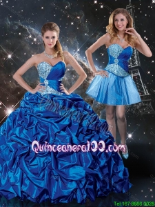 2015 Winter Popular Sweetheart Detachable Quinceanera Dresses with Beading and Pick Ups