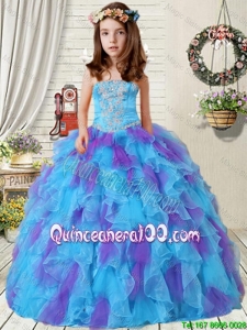 New Style Appliques Mini Quinceanera Dresses with Ruffles in Purple and Blue