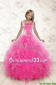 2016 Most Popular Beading and Ruffles Mini Quinceanera Dresses in Pink