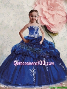 New Arrival Royal Blue Mini Quinceanera Dresses with Appliques and Pick Ups