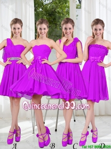 Great Pretty Sweetheart Beading Short Dama Dresses in Purple