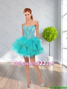 Great Latest Ball Gown Sweetheart Beaded Dama Dresses in Multi Color