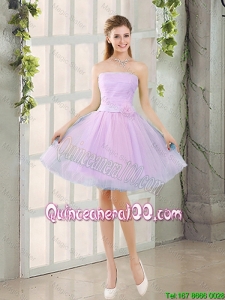 Great Custom Made A Line Strapless Ruching Dama Dresses with Belt