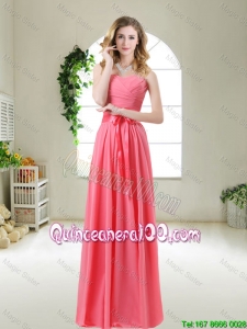 Cheap Discount 2016 Dama Dresses with Sashes and Ruching