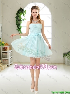 Pretty Elegant Strapless Mini Length Dama Dresses with Bowknot