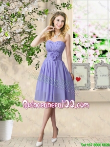 Cheap Pretty Strapless Dama Dresses with Hand Made Flowers