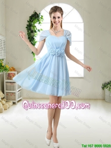 Cheap Pretty Hand Made Flowers Dama Dresses with Cap Sleeves