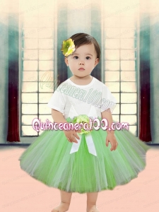 2014 A-Line Scoop Knee-length Little Girl Dresses in Spring Green