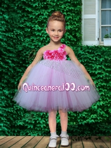 2014 Princess Lilac One Shoulder Knee-length Little Girl Dresses