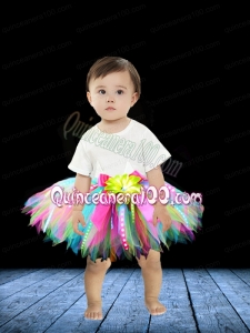 2014 Sweet Scoop Mini-length Little Girl Dresses in Multi-color