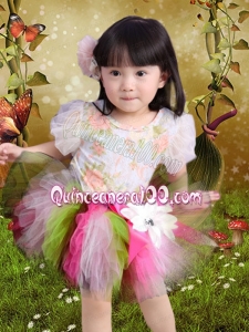 Ball Gown Multi-color Tulle Scoop Little Girl Dresses with Bowknot