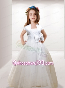 Expensive Ball Gown Bowknot Floor-length 2014 Flower Girl Dress in White