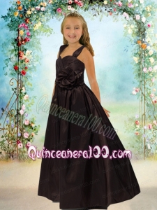 Elegant Sweetheart Floor-length Flower Girl Dress in Black