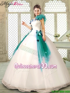 Fall Perfect Appliques Multi Color Quinceanera Dresses with Ruffles
