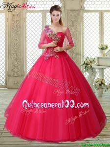 Winter Elegant One Shoulder Beading Quinceanera Gowns with Appliques