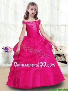 2016 Beautiful Ball Gown Little Girl Pageant Dresses with Beading and Appliques
