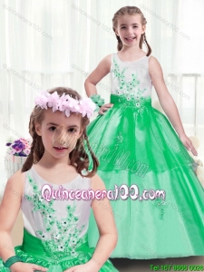 Beautiful Multi Color Little Girl Pageant Dresses with Appliques