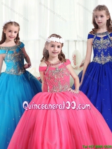 Gorgeous Off the Shoulder Little Girl Pageant Dresses with Beading