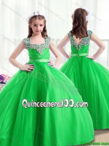 2016 New Arrivals Square Green Mini Quinceanera Dresses with Beading