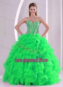 Sweetheart Ruffles and Beading Floor-length Quinceanera Gowns in Sweet 16