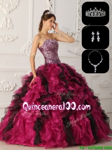 Exquisite Organza Ruffles Quinceanera Gowns in Multi Color